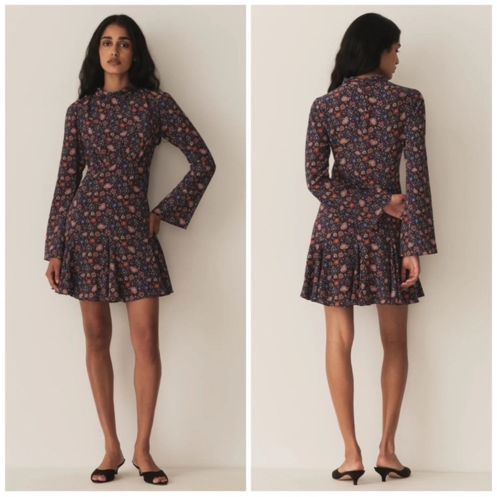 Doen Selena Floral Mini Dress Midnight Riviera Medallion Boho Size XS​